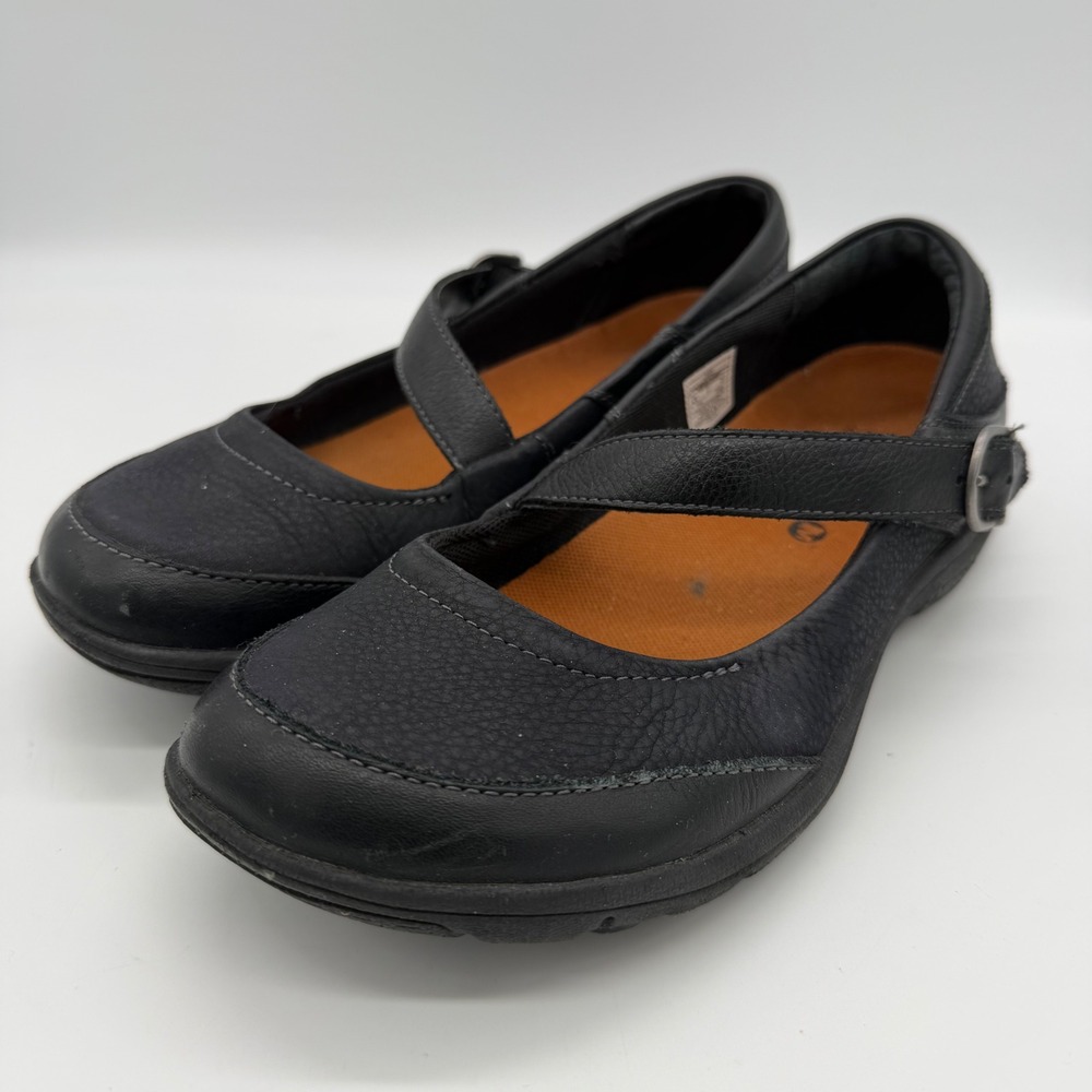 Merrell Womens Dassie MJ Black Leather Mary Jane Flats J69072 Size 6.5